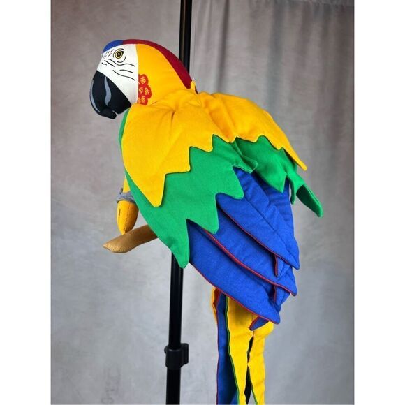 Vintage 1990s Large Stuffed Parrot Macaw Tropical Hawaii - Picture 3 of 9